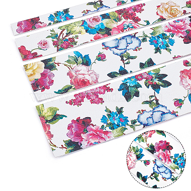 PU Leather Fabric Printing Flower Fabric(AJEW-WH0034-91C-02)-4