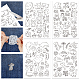 4 Sheets 11.6x8.2 Inch Stick and Stitch Embroidery Patterns(DIY-WH0455-015)-1