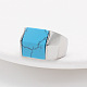 Rectangle Synthetic Turquoise Finger Ring(FIND-PW0021-08A-P)-1