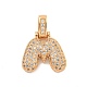 Brass Micro Pave Clear Cubic Zirconia Pendants(KK-B099-01G-M)-1