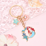 Brass & Alloy Enamel Keychain, with Iron Rings, Mixed Color, 85mm(KEYC-YW00160-02)