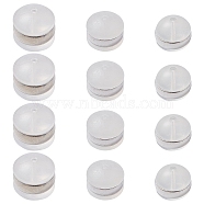 12Pcs 3 Style TPE Plastic Ear Nuts, Belt Earring Backs with 316 Surgical Stainless Steel Findings, Half Round/Dome, Stainless Steel Color, 4~6x5~6.5mm, 4Pcs/style(KY-YW0001-51)