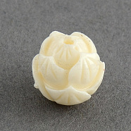 Synthetic Coral Beads, Lotus, Dyed, Beige, 10x9.5x9.5mm, Hole: 1.5mm(X-CORA-S010-01)