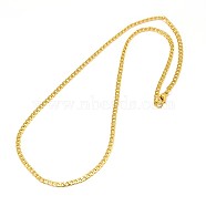 304 Stainless Steel Curb Chain/Twisted Chain Necklace Making, with Lobster Claw Clasps, Golden, 17 inch~18 inch(43.2cm~45.7cm), 3mm(STAS-A028-N108G)
