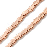 Electroplated Synthetic Non-Magnetic Synthetic Hematite Beads Strands, Fish, Rose Gold Plated, 7.5~8x5.5x2.5mm, Hole: 0.7mm, about 53pcs/strand, 16.06''(40.8cm)(G-I360-Q01-03)