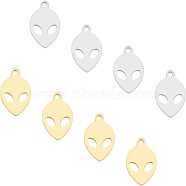 Unicraftale 201 Stainless Steel Laser Cut Pendants, ET, Golden & Stainless Steel Color, 15x10x1mm, Hole: 1.5mm, 12pcs/box(STAS-UN0012-94)