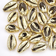 Cowrie Shell Beads, with UV Plated, No Hole/Undrilled, Gold, 13~16x8~11x5~6mm(SHEL-S266-06A)