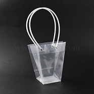 Valentine's Day Transparent PP Plastic Bags, with Handle, Trapezoid, Clear, 30.8cm(ABAG-WH0035-018A)