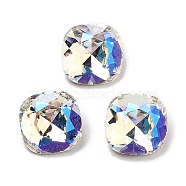 K9 Glass, Imitation Czech Rhinestone, Suqare, Moonlight, 8x8x4mm(GLAA-H034-04C-001MO)