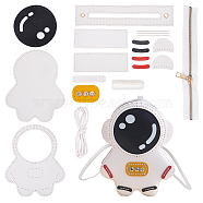 DIY Sew on PU Leather Astronaut Shaped Multi-Use Crossbody/Shoulder Bag/Backpack Making Kits, including Fabric, Needle, Thread, Zipper, White(DIY-WH0297-55B)