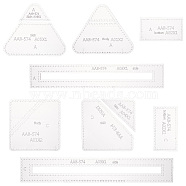 2 Sets 2 Styles Acrylic Card Bag Templates, Card Holder Template, Leathercraft Tool, Clear, 27.5~80x23.5~210x2mm, 1 set/style(DIY-DR0001-14)