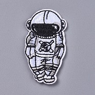 Computerized Embroidery Cloth Iron On/Sew On Patches, Costume Accessories, Spaceman, White, 51x26x2mm(DIY-D030-F04)