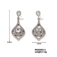 Fashionable Peacock Feather Earrings for Women, Elegant and Versatile, Platinum, 39x18mm(UH9275-1)