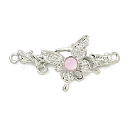 Alloy And Resin Pendants, Butterfly, Pink, 44x23x8mm(PALLOY-S029-01E-01)