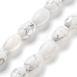 Natural Howlite Beads Strands, Rice, 12x8mm, Hole: 1.2mm, about 33pcs/strand, 15.94''(40.5cm)(G-B106-B25-01)