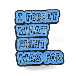 I Forget What Eight Was For Alloy Badges, Word Enamel Pins for Suit Shirt Collar, Black, Dodger Blue, 30.5x26x1.5mm(JEWB-M041-02R)