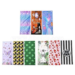 OPP Plastic Printed Candy Storage Bags, for Chocolate, Candy, Cookies Gift Packing, Rectangle, Mixed Shapes, 27.6x12.4x0.01cm(ABAG-XCP0001-10)