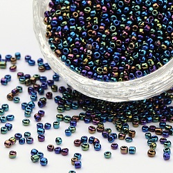 12/0 Glass Seed Beads, Opaque Colours Rainbow, Colorful, 2mm, Hole: 0.6mm, about 30000pcs/pound(SDB409)
