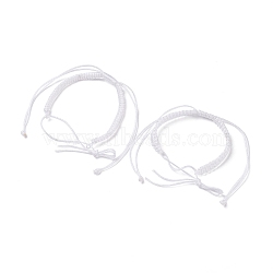 2Pcs Nylon Braided Bracelet Makings, White, Inner Diameter: 2 inch(5.2cm)(BJEW-JB07525-06)