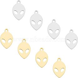 Unicraftale 201 Stainless Steel Laser Cut Pendants, ET, Golden & Stainless Steel Color, 15x10x1mm, Hole: 1.5mm, 12pcs/box(STAS-UN0012-94)