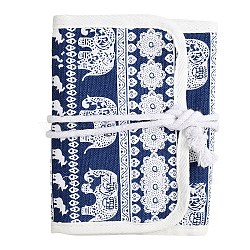 Oxford Zipper Knitting Bag, Crochet Hooks & Knitting Needles Roll, Elephant, 19.5x13cm(PW-WG93368-01)