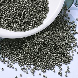 MIYUKI Delica Beads, Cylinder, Japanese Seed Beads, 11/0, (DB1186) Galvanized Semi-Frosted Graphite, 1.3x1.6mm, Hole: 0.8mm, about 10000pcs/bag, 50g/bag(SEED-X0054-DB1186)