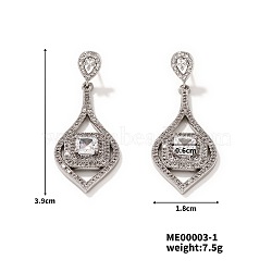 Fashionable Peacock Feather Earrings for Women, Elegant and Versatile, Platinum, 39x18mm(UH9275-1)