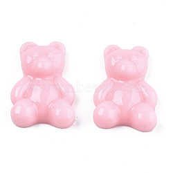 Opaque Resin Cabochons, Bear, Pink, 20x15x6~7mm(CRES-S307-007-A06)