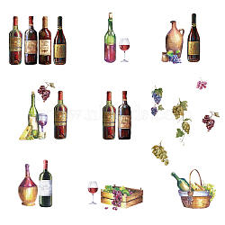 PVC Wall Stickers, for Wall Decoration, Wine, Drink Pattern, 350x980mm(DIY-WH0228-437)