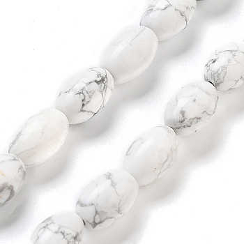 Natural Howlite Beads Strands, Rice, 12x8mm, Hole: 1.2mm, about 33pcs/strand, 15.94''(40.5cm)