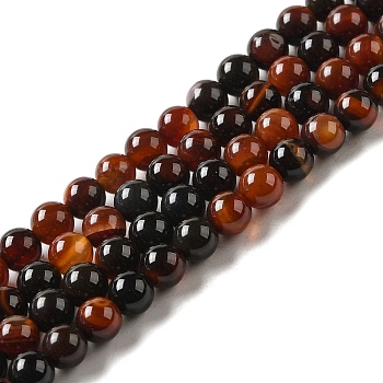 Natural Agate Beads Strands, Dyed, Round, Mixed Color, 6mm, Hole: 1mm