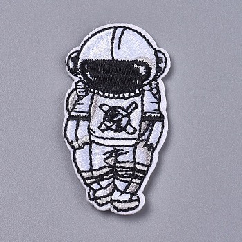 Computerized Embroidery Cloth Iron On/Sew On Patches, Costume Accessories, Spaceman, White, 51x26x2mm