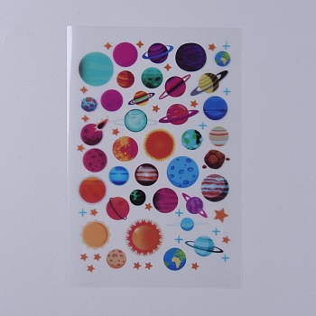 Filler Stickers(No Adhesive on the back), for UV Resin, Epoxy Resin Jewelry Craft Making, Planet Pattern, 150x100x0.1mm