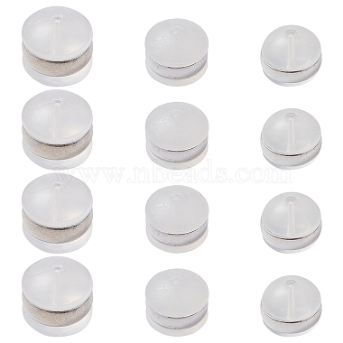 Stainless Steel Color Clear Half Round Plastic Ear Nuts