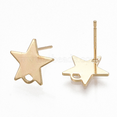 Brass Stud Earring Findings(KK-S348-352)-2