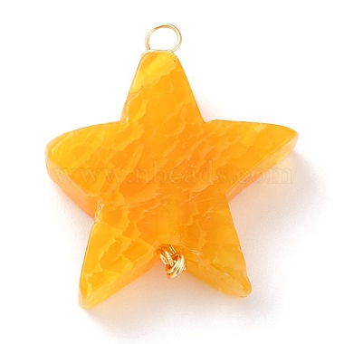 Golden Gold Star Gemstone Pendants
