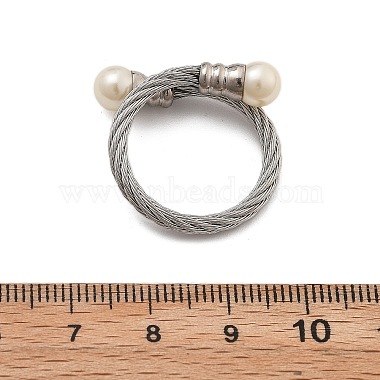 304 Stainless Steel Open Cuff Rings for Women(RJEW-F173-04P)-3