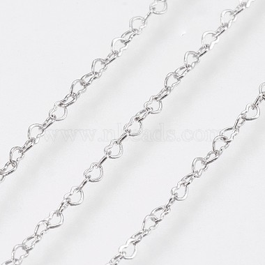 Long-Lasting Plated Brass Heart Link Chains Necklaces(NJEW-K112-02P-NF)-2