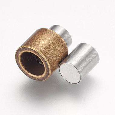 304 Stainless Steel Magnetic Clasps with Glue-in Ends(STAS-F124-03AB)-3