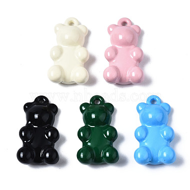 Mixed Color Bear Alloy Pendants