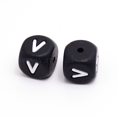 Black Cube Silicone Beads