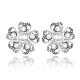 Pretty Flower Tin Alloy Rhinestone Imitation Pearl Stud Earrings(BB08813-P)-1