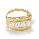 Alloy Chunky Wide Open Cuff Bangle with Plastic Pearl for Women(BJEW-K223-05KCG)-3