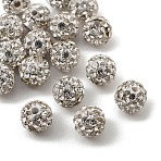 Grade A Rhinestone Pave Disco Ball Beads, for Unisex Jewelry Making, Round, Crystal, PP7(1.35~1.4mm), 6mm, Hole: 0.8mm(RB-Q100-12)