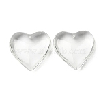 Valentine Gifts for Her Ideas Glass Pendants, Heart, Clear, 41x42x14mm, Hole: 2mm(GH44mmC01)