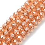 Electroplated Synthetic Quartz Crystal Beads Strands, Faceted, Round, 10mm, Hole: 1mm, about 39pcs/strand, 14.96''~15.16''(38~38.5cm)(G-Z038-A02-03PL-1)