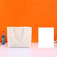 Cotton Cloth Blank Canvas Bag, Horizontal Tote Bag for DIY Craft, Snow, 30x40cm(SENE-PW0012-02D-01)
