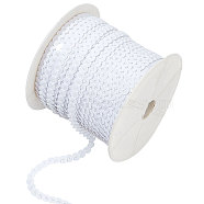 Elite 1 Roll Plastic Paillette Beads, Sequins Beads, Ornament Accessories, Flat Round, White, 6mm, about 100yards/roll(PVC-PH0001-24)