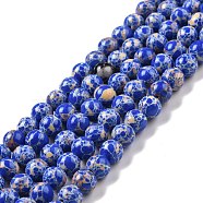 Synthetic Imperial Jasper Beads Strands, Dyed, Round, Blue, 6mm, Hole: 1.2mm, about 65pcs/strand, 14.76 inch~14.96 inch(37.5cm~38cm)(G-E568-01A-03)