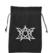 Velvet Tarot Cards Storage Bags, Tarot Desk Storage Holder, Black, Star Pattern, 18x13cm(ZODI-PW0002-01J-01)